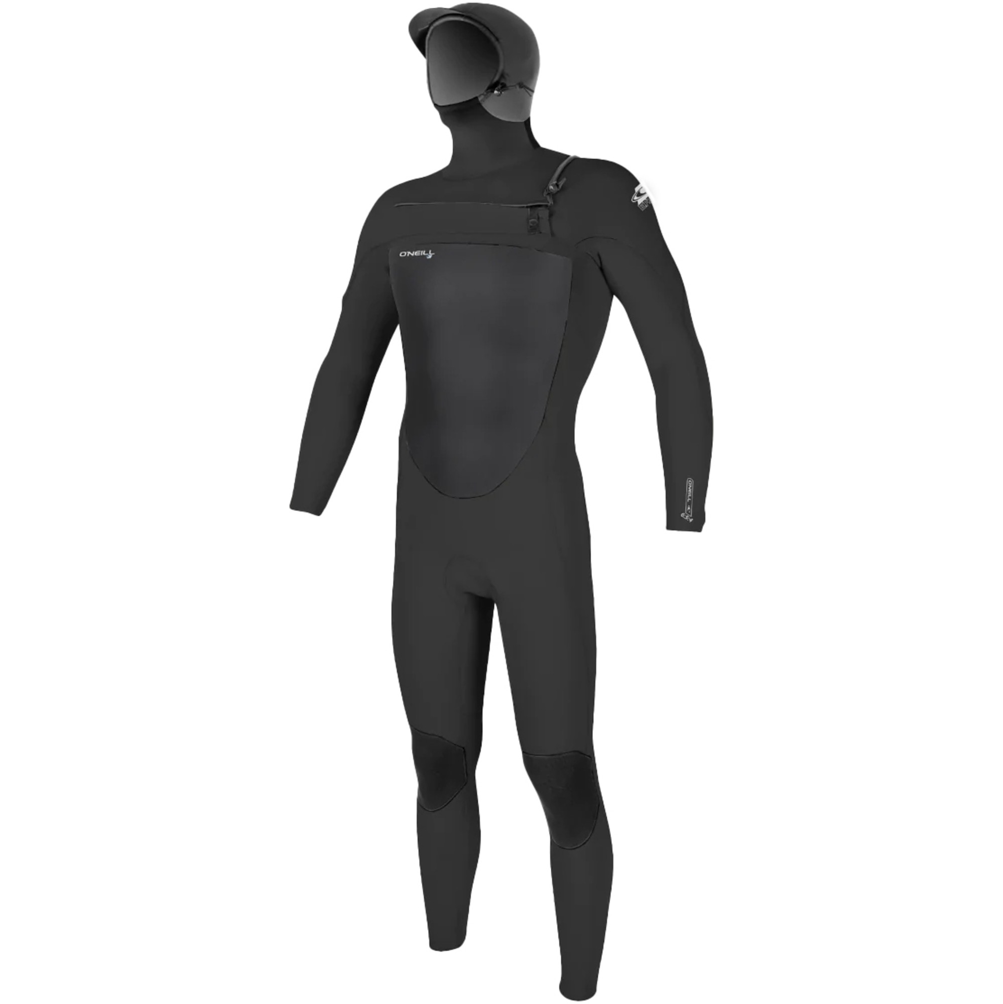 2024 O'Neill Mens Epic 6/5/4mm Chest Zip Hooded Wetsuit 5377 Black